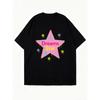 Oversized T Shirt Black Dreams Star Graphic Print For Casual Wear And Street Style