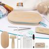 Elliptical Darning Tool Set Beechwood Craft Knitting Repair Kit for Garment Mending | Complete Accessory Set