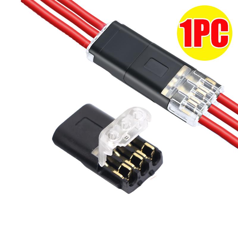 3-Pin Wire Connectors Terminals Universal Quick-Connect Plug-In Crimp Wire Cable Mini Electrical Inter-plug Type Connector Tools