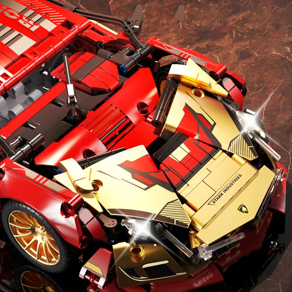 Sports Car Building Kits, Adult Man Challenges 1:14 Scale Race Cars Toys Model for Boys Compatible with Legos Sets,1383 Pieces