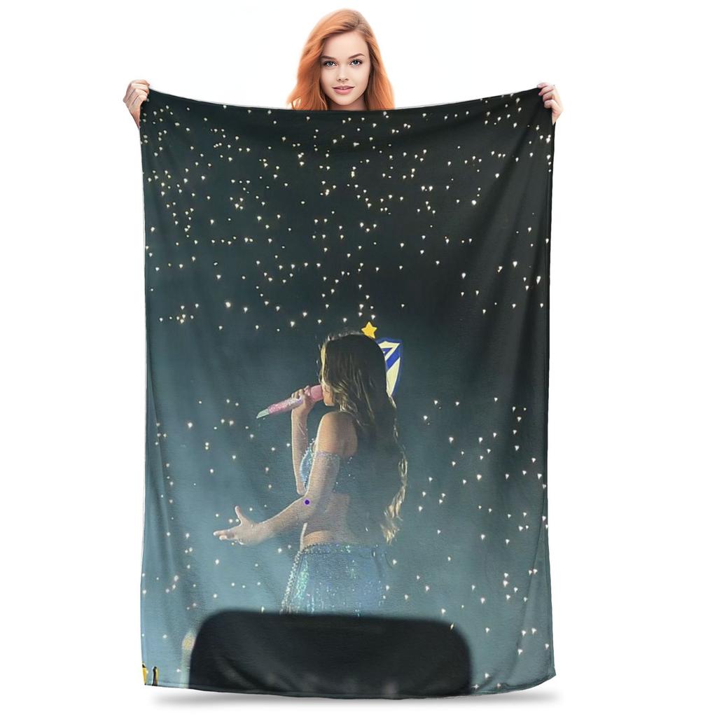 Flannel Throw Blanket Singer Emilia Mernes Cover Emilia Mp3 Warm Plush Blankets Soft Bedding for Bed Livingroom Home Travel Sofa