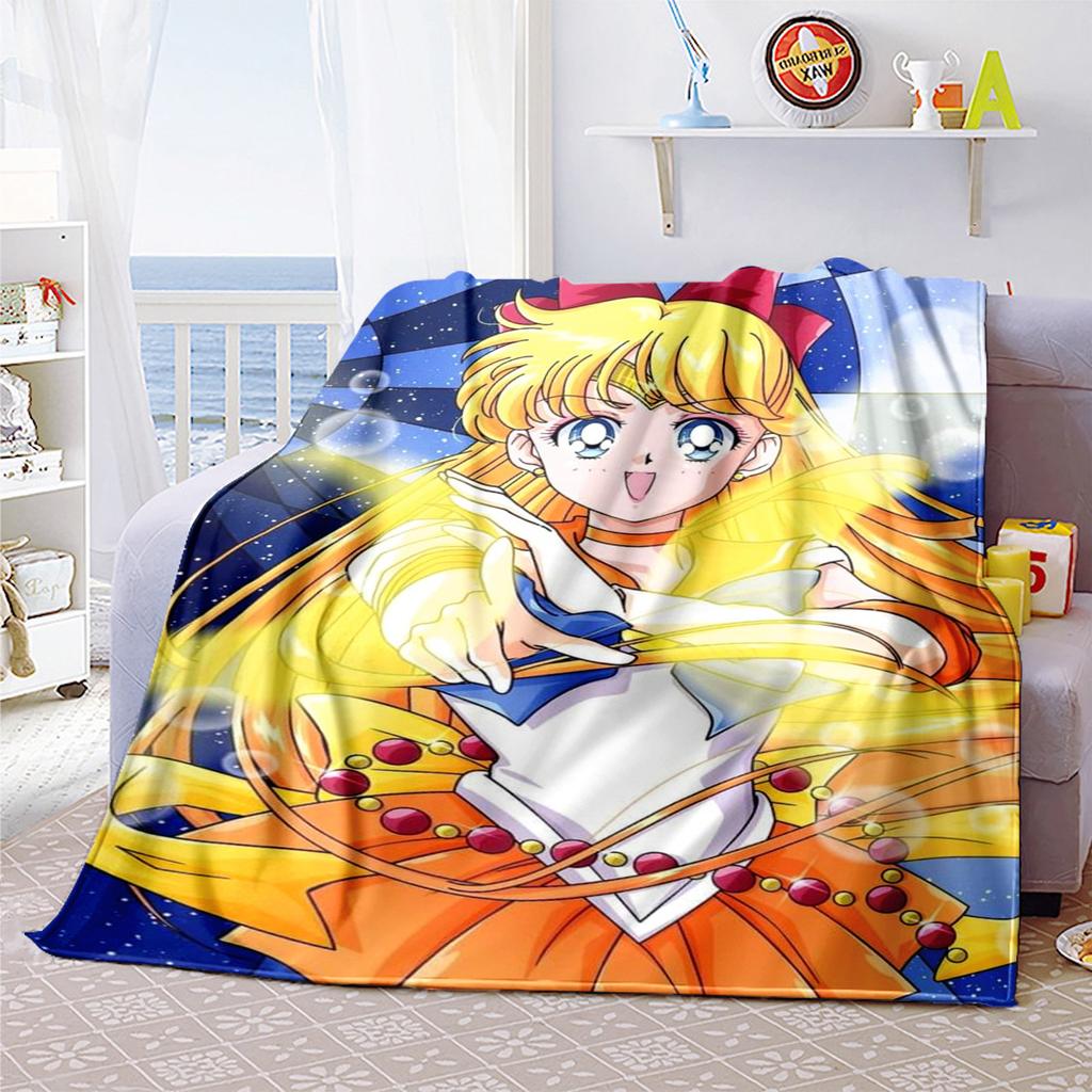 Japanese anime cute cartoon theme Sailor Moon Tsukino Usagi blanket suitable for home beds, sofa covers, office nap, outdoor warm blankets O12