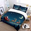Santa Sleigh Ride with Reindeer Bedding Duvet Cover Set Duvet Cover Pillowcases  (1*Duvet Cover 2*Pillowcases, without duvet insert)