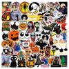 50 Halloween Cartoon Graffiti Stickers: Christmas Nightmare, Pumpkin, Bat, Ghost, Waterproof DIY Set