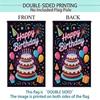 1pc Happy Birthday Cake Garden Flag - Double-Sided, 30.48x45.72 cm, Outdoor Courtyard Decor