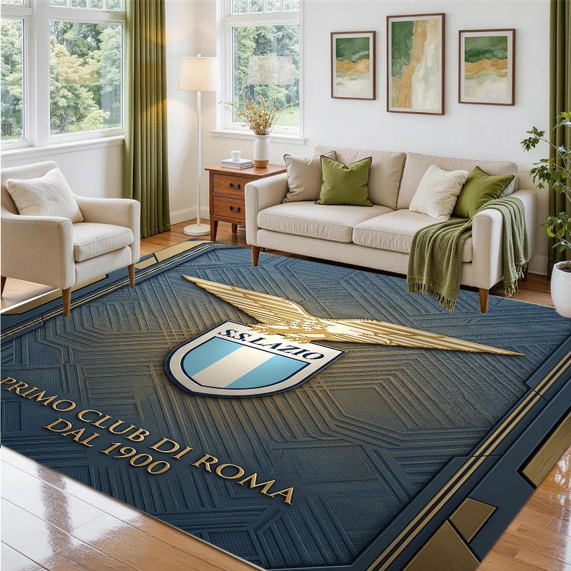 Lazio FC Design Crystal Velvet Rug Soft Decorative Mat for Bedroom Entrance