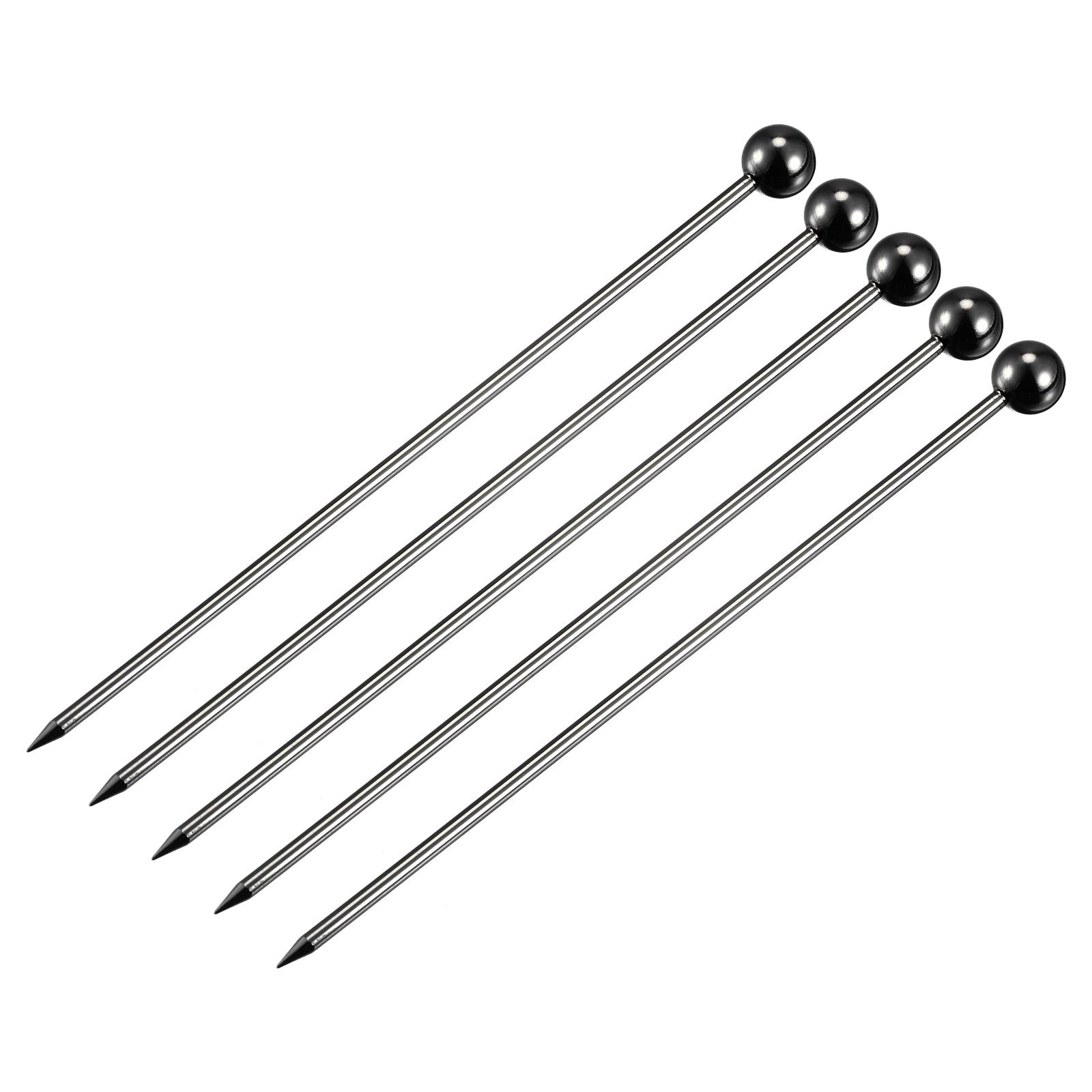 

5/8pcs Metal Cocktail Picks Reusable Stainless Steel Cocktail Toothpick Ball Shape for Party Bar Drinks Appetizer Fruits 11cm