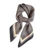 Scarf cotton and linen simple square scarf silk scarf sun protection scarf female small shawl herringbone pattern headscarf plaid imitation velvet