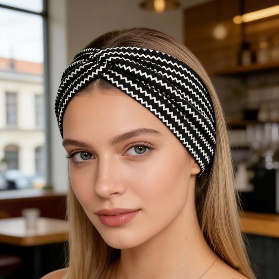 1/3Pcs Crossover Yoga Headband Boho Style Wide Tie-Dye Leopard Paisley Print Hairband Women Non-Slip Elastic Headband