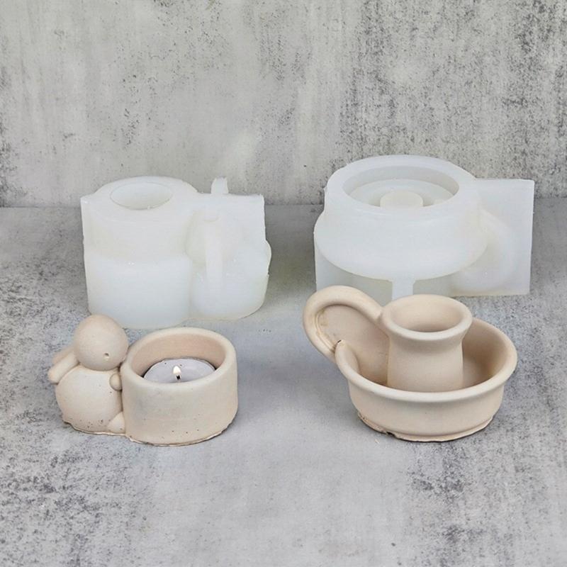 Silikon-Kerzenhalter-Formen, Kerzenständer-Formen, kreisförmige, becherförmige Kerzenständer-Form aus Silikonmaterial für Heimwerkerarbeiten