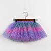 Girls' Star and Moon Mesh Tutu Skirt Set with Bow Hair Clips