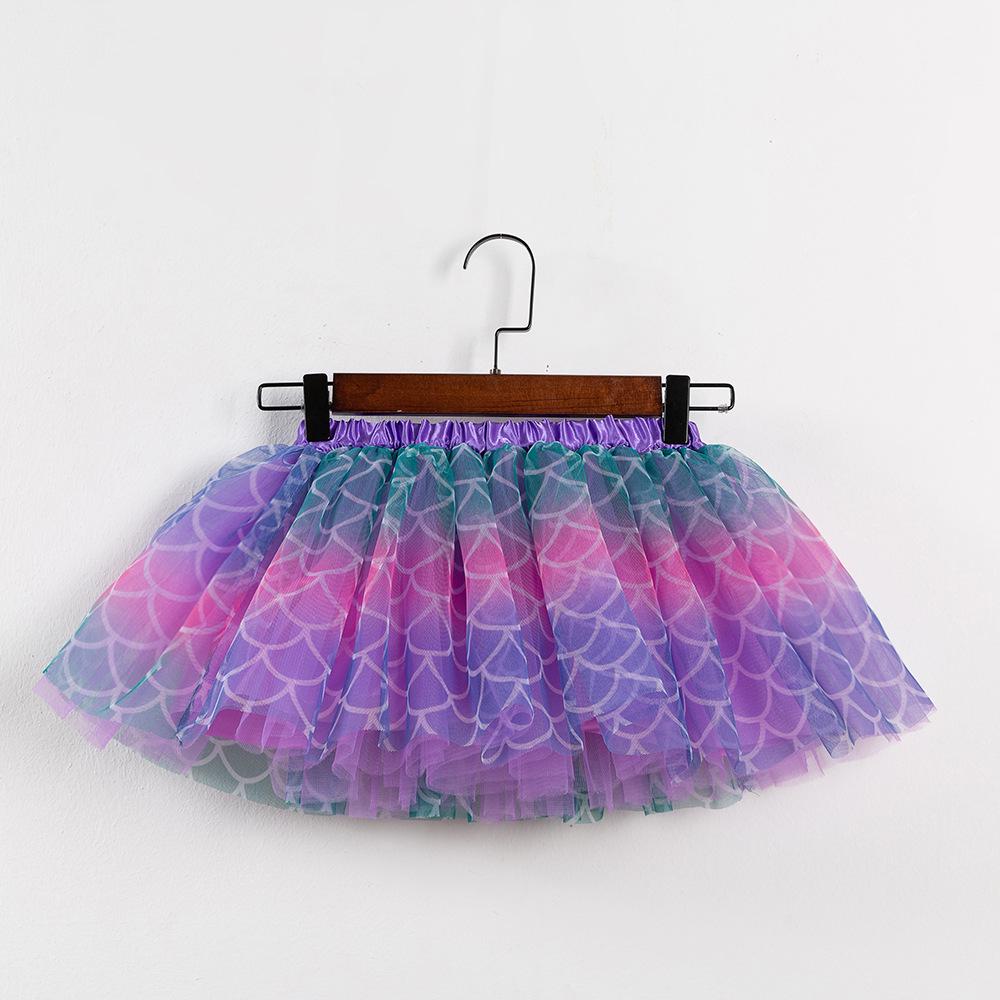 Girls' Star and Moon Mesh Tutu Skirt Set with Bow Hair Clips