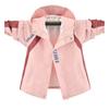 Girls Color Block Waterproof Hooded Outdoor Casual Windbreaker Jacket