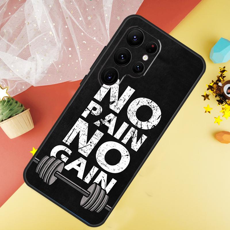 No Pain No Gain Gym Case For Samsung Galaxy S22 S23 S24 Ultra S8 S9 S10 Plus Note 10 20 Ultra S20 S21 FE Cover