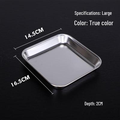 ZISIZ Square Multipurpose Stainless Steel Serving Plate Set