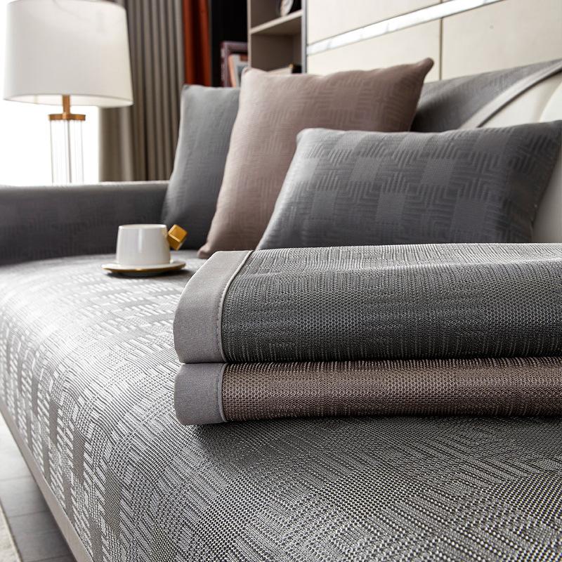 Summer Ice Silk Sofa Cushion Light Luxury Mat Seat Cushion Summer Simple Modern High-End Non-Slip Leather Sofa Cover