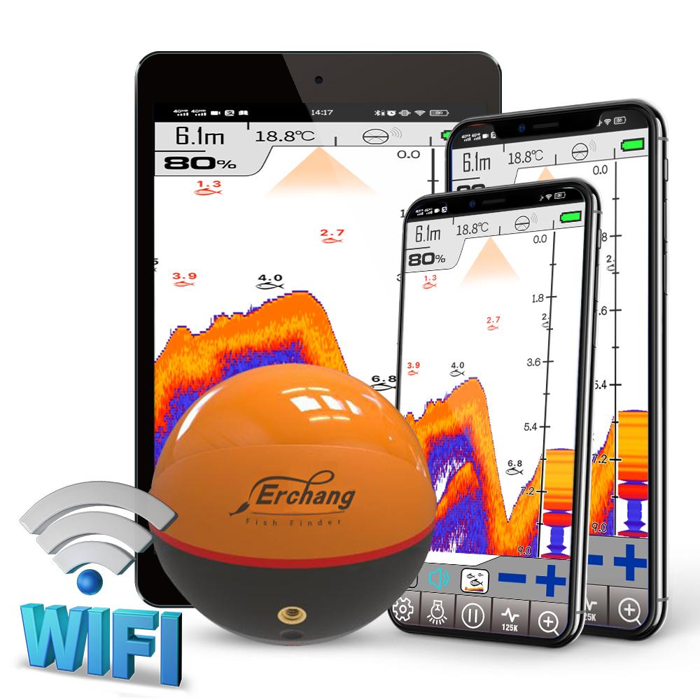 

Erchang F68 WIFI Fish 100M Wireless Echo Sounder Detect Finder fishing for Lake Sea Fishing IOS& Android China Mainland брудно-білий