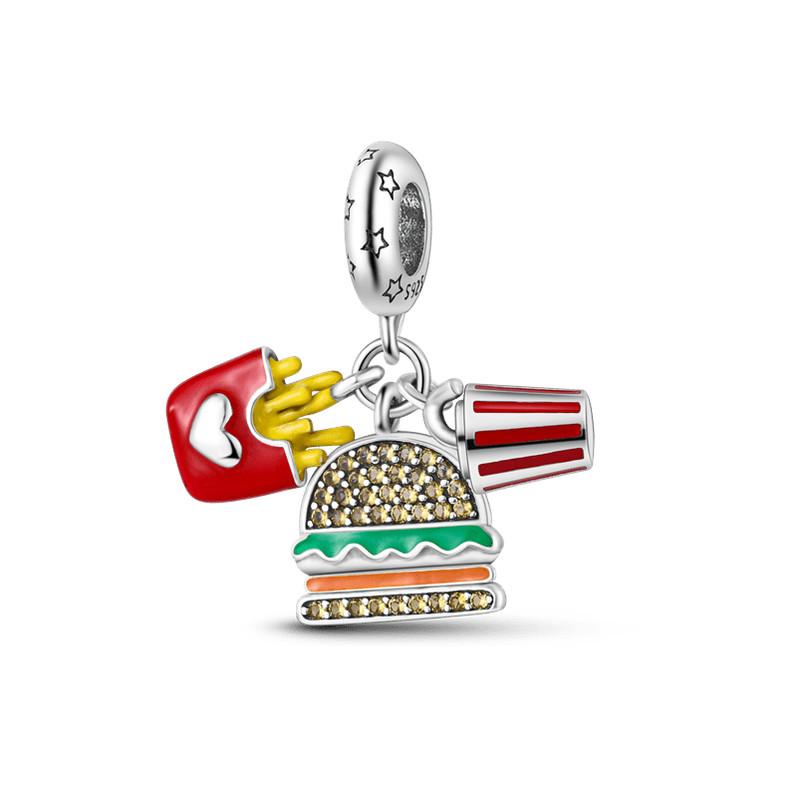 New Food Fruit Dessert Charms Fit Pendant Original Bracelets Copper Cake Strawberry Cherry Avocado Beads Diy Pendant Jewelry