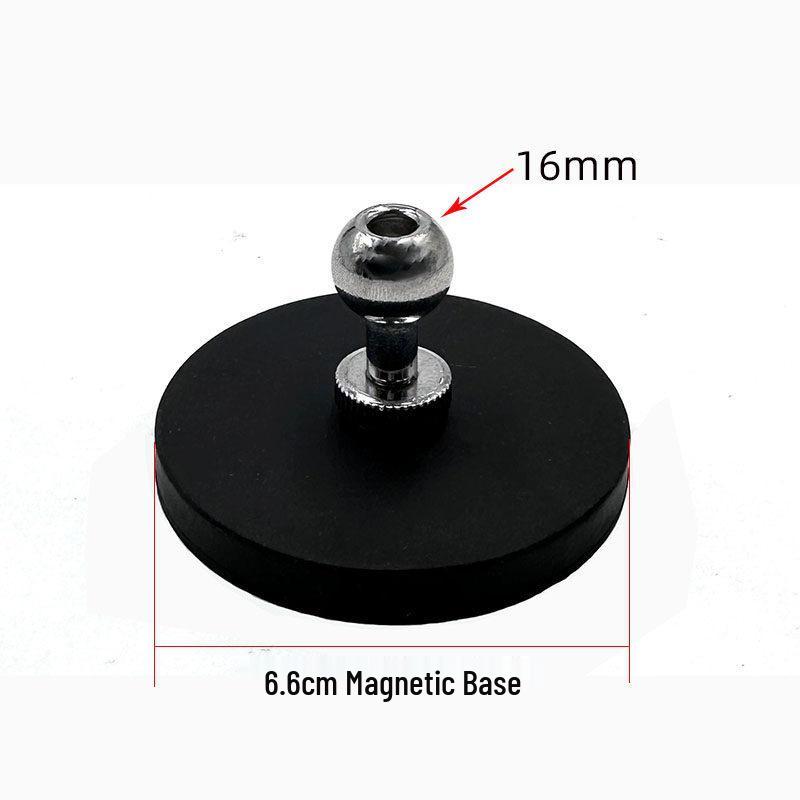 17mm Ball Head Magnetic Phone Holder with Aluminum Rod and Suction Cup Mount for Car