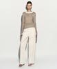RE RHEE Belted Straight Leg Trouser Ivory
