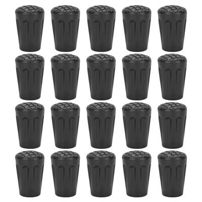 20 Stück Packung Hochleistungs-Gummi Wanderstockspitzen Zwingenschutzkappen Gehstock Endspitzen