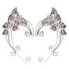 Bellissimo Elegante Ear Cuff da Elfo Fatato Vintage Foglia Fiore Filo di Alluminio Intrecciato Senza Foro Clip-On Orecchini Gioielli Cosplay da Donna
