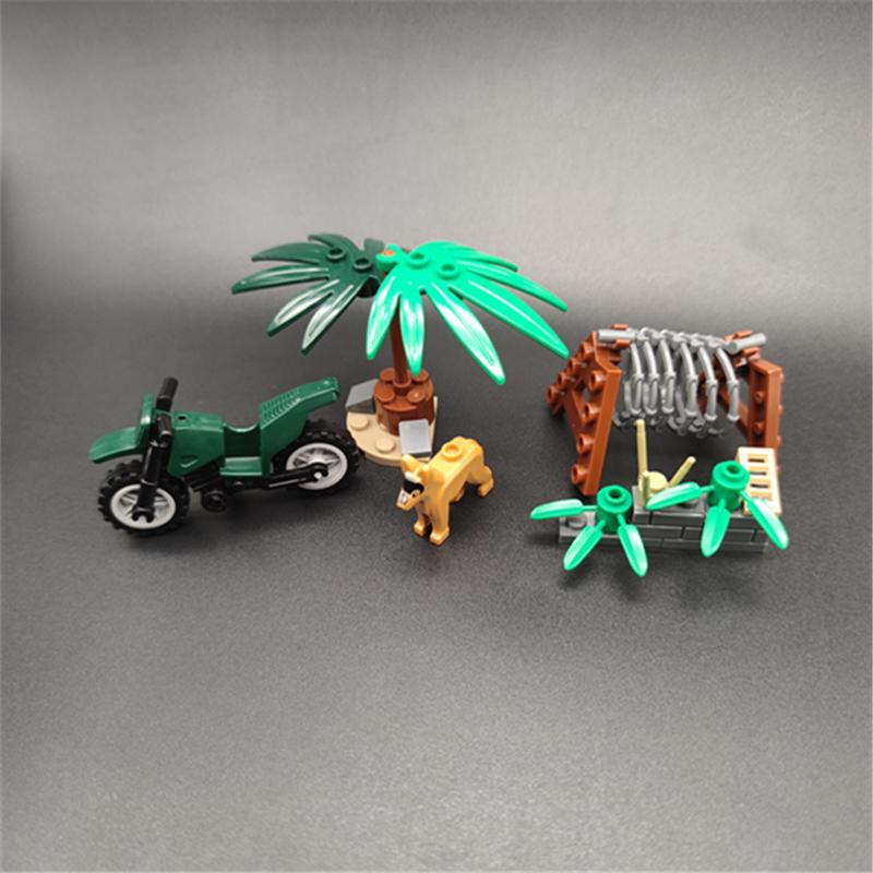 Tree Dog Roadblock Motorcycle Military MiniFigures Blocks Compatibled with Assembly Model Building Kits Kids Education Toys