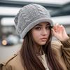 Women's European & American Fashion Wool Slouchy Hat - Warm, Cold-Proof, Versatile for Autumn & Winter, Fits Large Head Circumference
