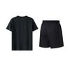 Li-Ning Plain Round Neck Pullover Short Sleeve T-Shirt Logo Print Simple Lightweight Breathable Shorts Casual Sports Suit ATST641-1+AKSV843-1