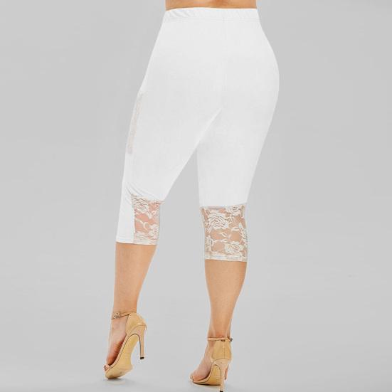 Female Pants Women Lace Stitching Slim Leggings Elastic Waist Tight Yoga for Sports