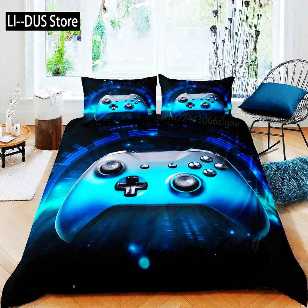Gaming Bedding Set Game Bed Cover 135 For Adults Boys Soft Microfiber Modern Gamepad Duvet Cover Decorative With Pillowcase