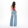 Frühling Sommer Schwer Vollstern Strasssteine Gürtel Design Schlank Weites Bein Jeanshose Für Damen Lässige Hose Übergröße Jeanshose