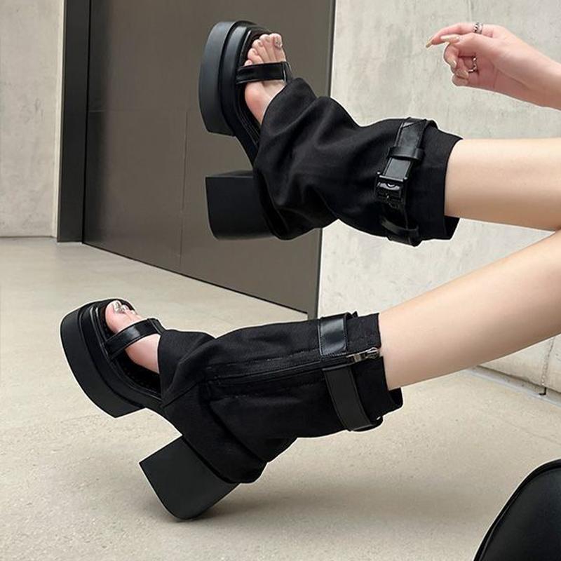 Fashion High Heels Boots for Women Chunky Designer Shoes Fashion Luxury Woman Ankle Boots 2025 New Pumps Goth Cool Botas Mujer Shoes