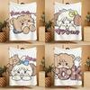 Cartoon Illustration L-LatteS Throw Soft Warm Throw Blanket for Bedroom Living Room Bed Travel Camping Picnic Gift