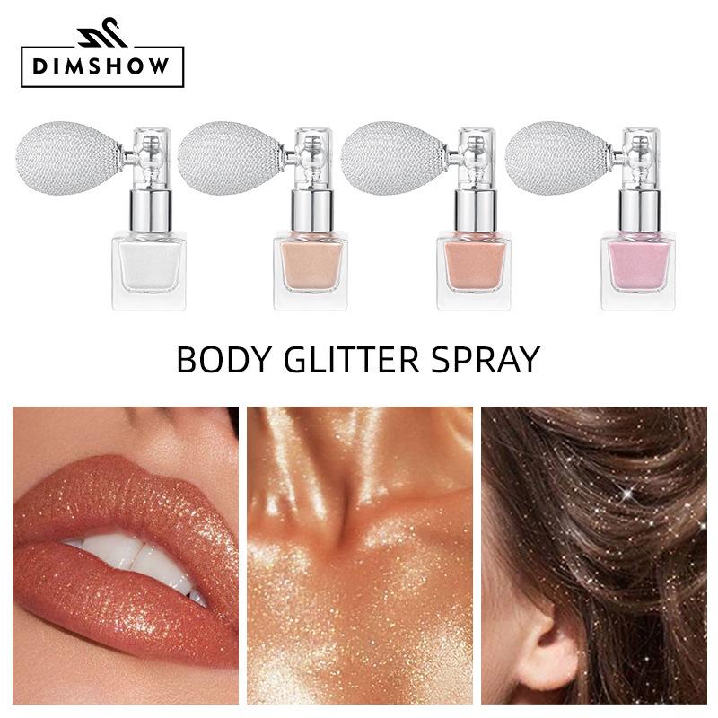 4 Color Body Glitter Spray Face Glitter Powder Highlighter Sexy Contour Blusher Moisturize Waterproof Multi-Purpose Glitter Spra