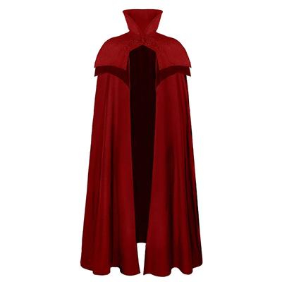 2024 Hexe Zauberer Vampir Umhang Rot Schwarz Halloween Mittelalterlicher Umhang Männer Frauen Assassine Verkleidungsumhang Erwachsener Fantasy Halloween