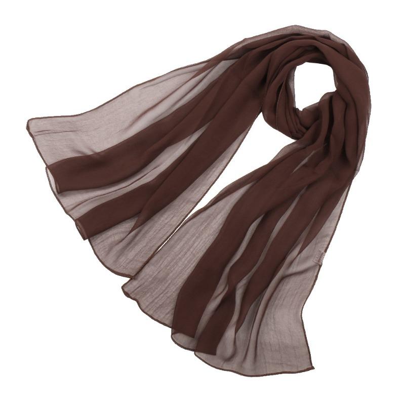 Spring and summer solid color yarn vertical soft georgette long chiffon scarf female body performance silk scarf
