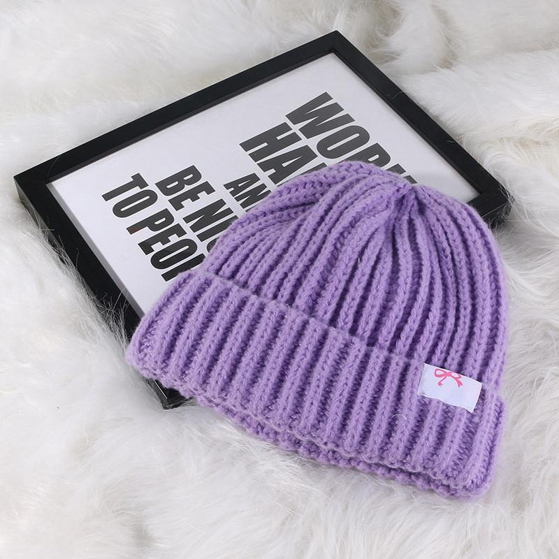 Soft And Comfortable Knitted Acrylic Hat For Women With Cute Bow Perfect For Winter And Autumn Fashion