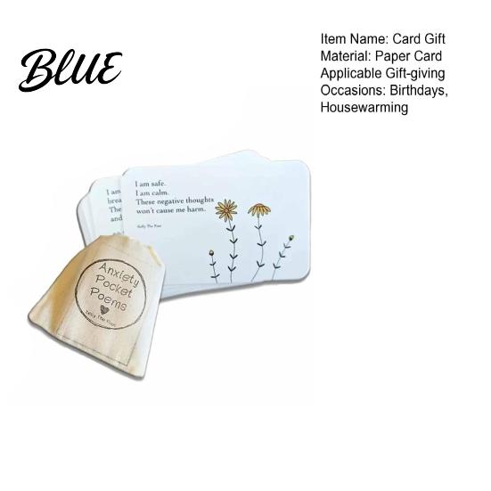 Stress-relieving Poetry 1 Set Pocket Poem Card with Storage Bag Stress Anxiety Relief Positive Relaxation Life Emotion Support Affirmation Kit