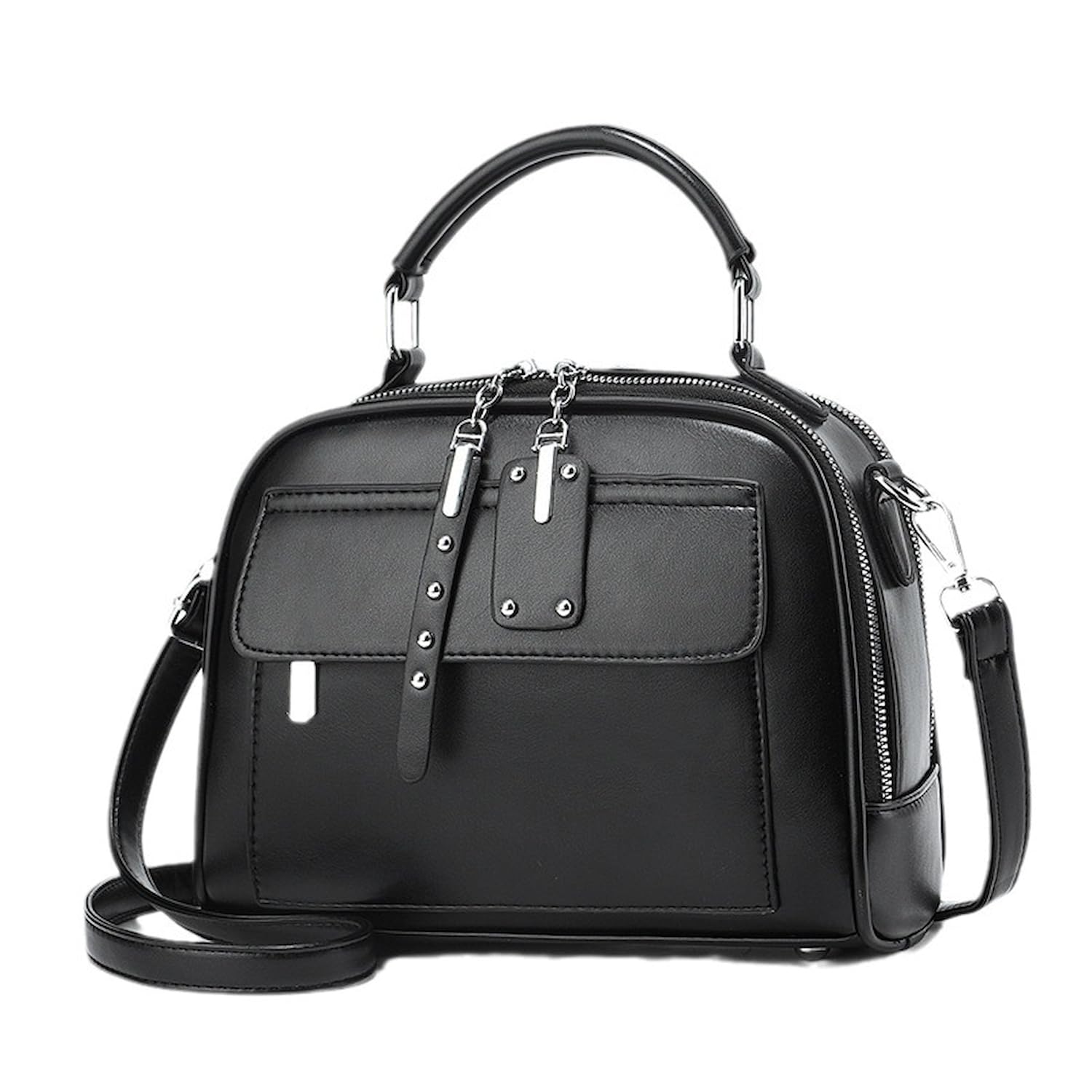 

Shoulder bag for shoulder with zipper [Welltude] women, handbag, crossbody, bag, 2-way, self-supporting, (black) чорний