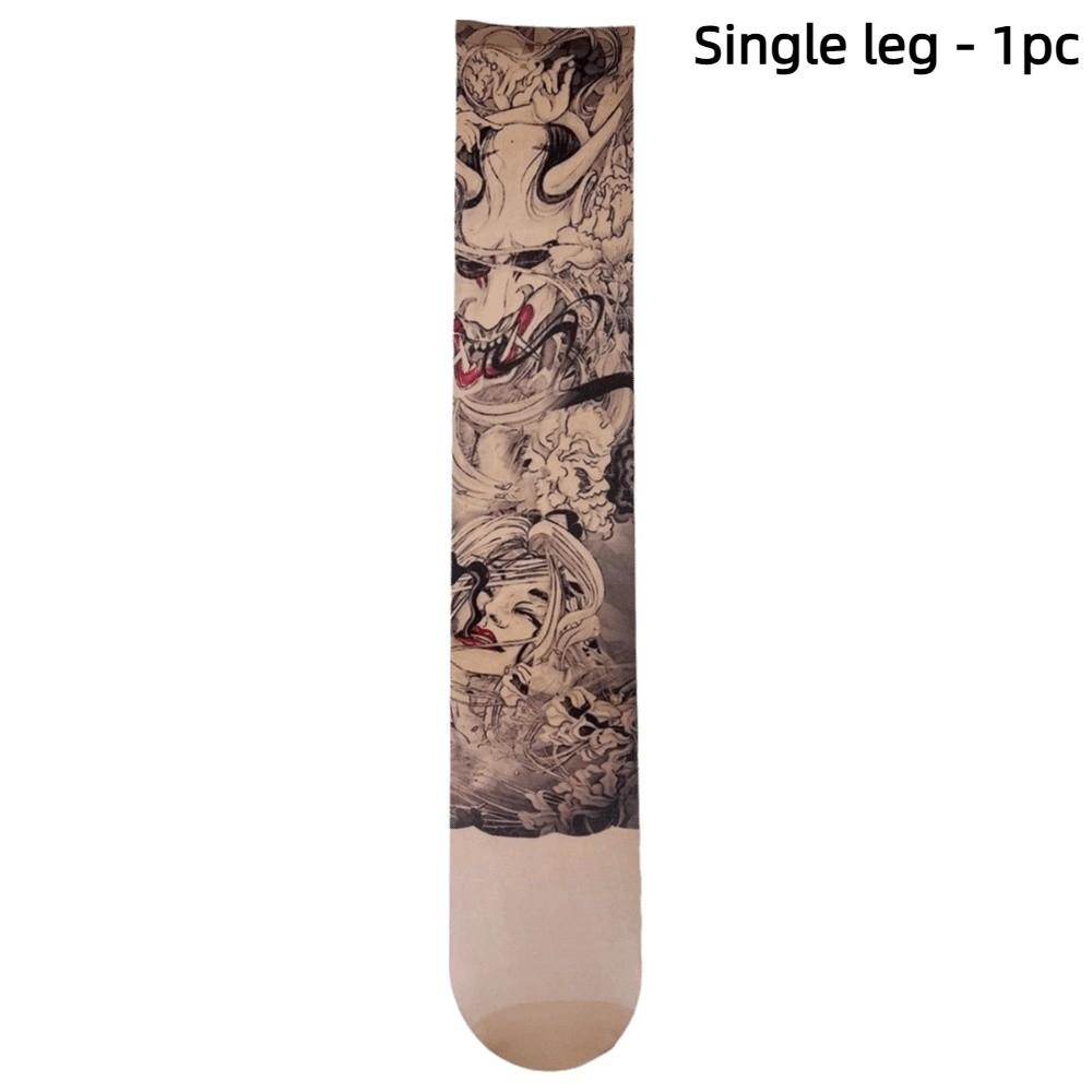 1pc Sexy Single-leg Socks Simulated Tattoo Tattooed Stockings Women's Printed Thigh Socks  Summer