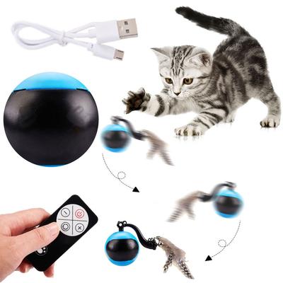 Interactive Cat Toy Ball Fast Rolling In Pouch Automatic Rolling Ball Anti-Depression Pet Toy for Indoor Cat Kitten