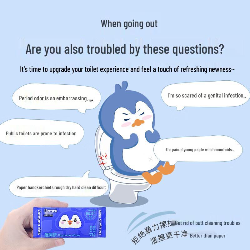 DeYou Flushable Wet Toilet Paper