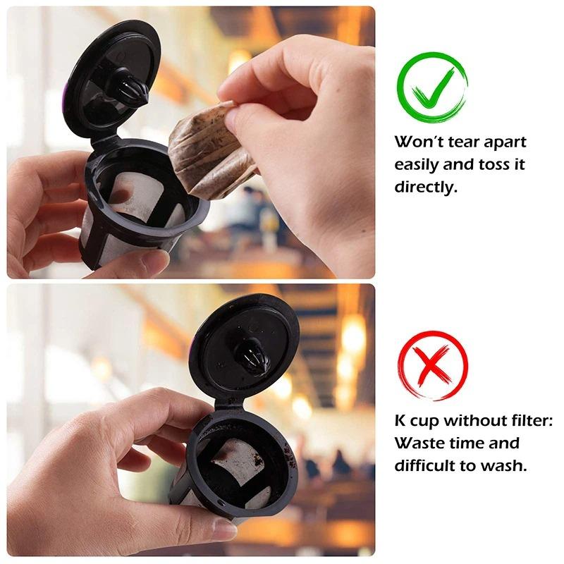 Reusable Refillable Coffee Capsule Filter Cup Kit Compatible with K Cup Mini Plus, Reusable K CUP Coffee Filter Coffeeware