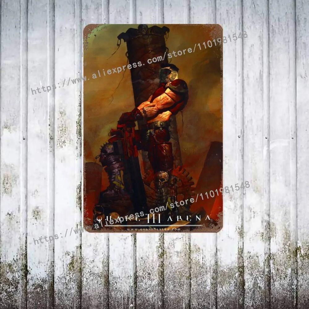 

Metal Sign Gamer Gift Video Game Raider Hammer Wall Decor 20x30 cm