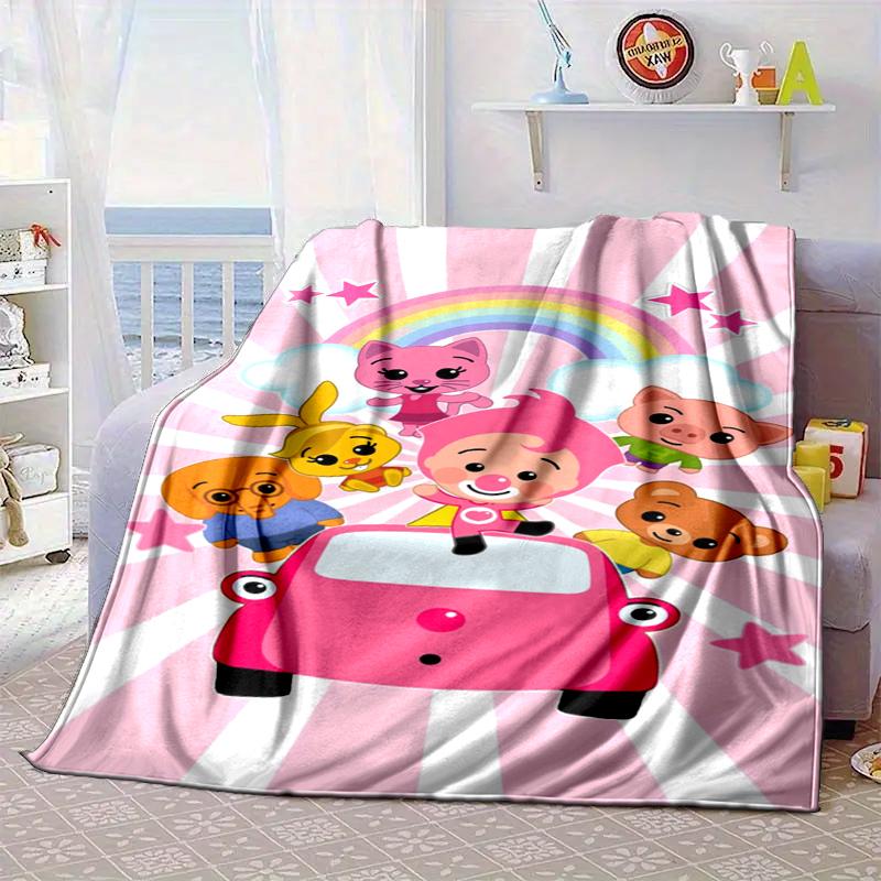 Happy Plim Friends Blanket Flannel Blanket for bed, sofa, Camping, Hiking, Picnic Essentials, gift for family Fan gifts