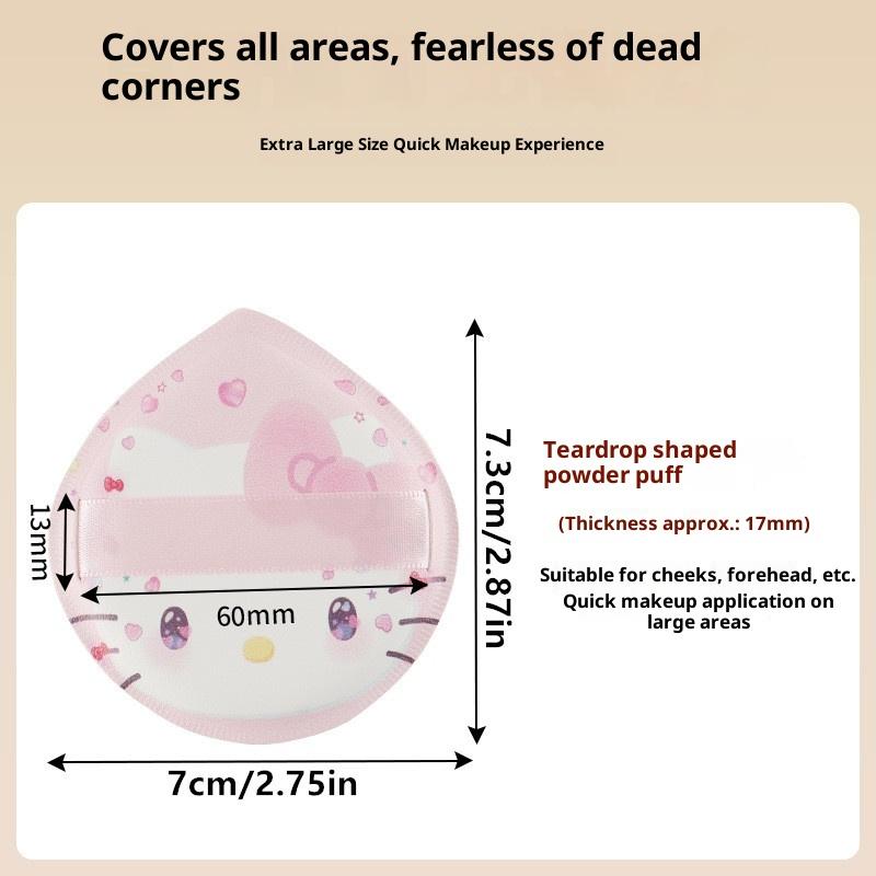 Kawaii Animation Sanrio Cartoon Pattern Hello Kitty Air Cushion Powder Puff Dry And Wet Use Sponge Makeup Setting Makeup Tool