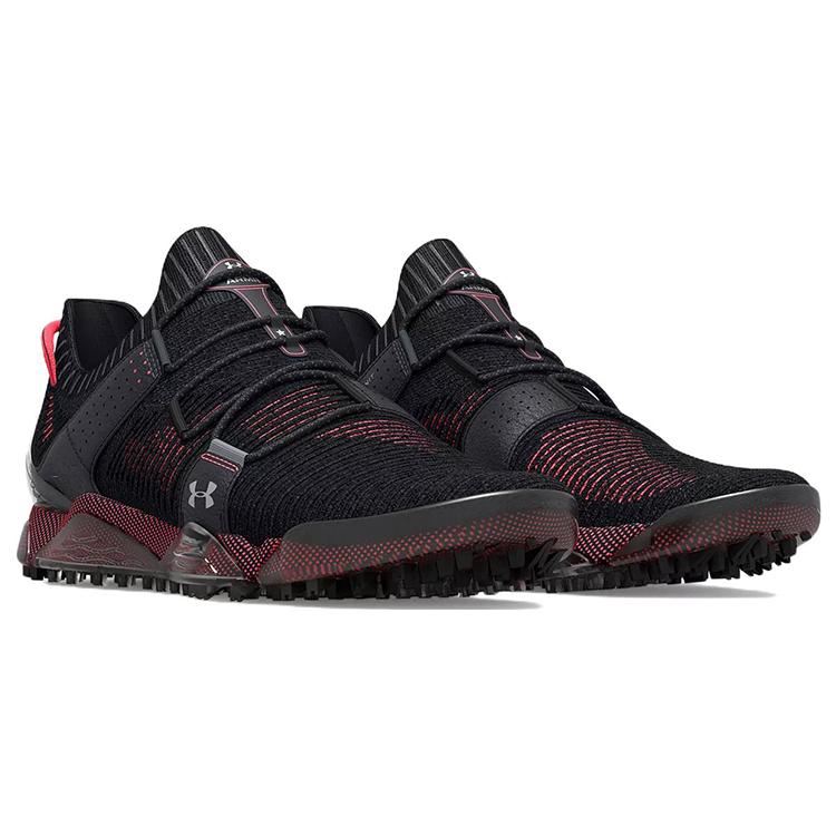 Under Armour Hovr Tour Spikeless Wide Golf Shoes 'Black Red' 3025744-001