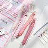 4pcs Soft Touch Fluorescent Gel Pens In Pink Morandi Color, Water-Based Ink, Round Tip, Suitable For Office Supplies, Writing