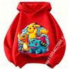 Felpa per Bambini Pikachu 2026 Nuovo Stile Felpa Sportiva per Ragazzi Felpa con Stampa Cartoni Animati per Ragazze Primavera-Autunno Maniche Lunghe Felpa Casual